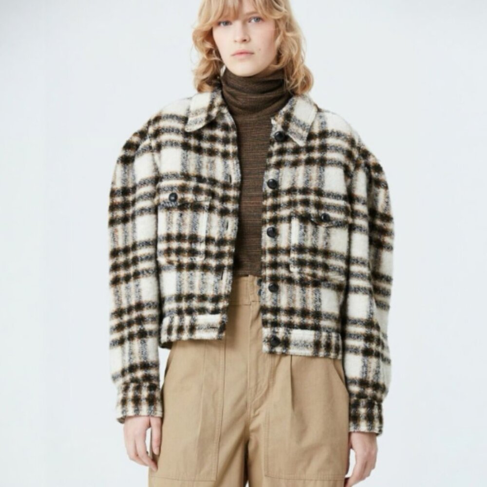 Isabel Marant Etoile Leiko Jacket Coat in Ecru Size 40 US 8